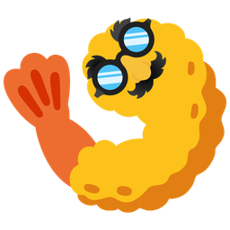 disguised face and fried shrimp