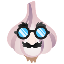 disguised face and garlic
