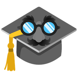 disguised face and graduation cap