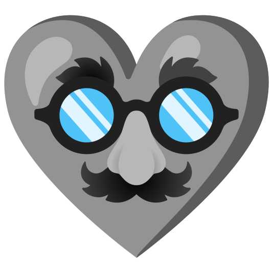 Disguised face and Grey heart