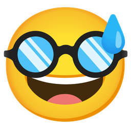 Disguised face and Grinning face with sweat