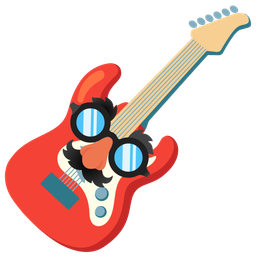 disguised face and guitar
