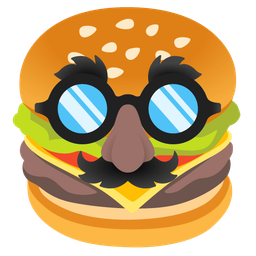 disguised face and hamburger