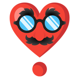 disguised face and heart exclamation