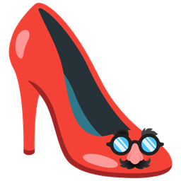 disguised face and high-heeled shoe