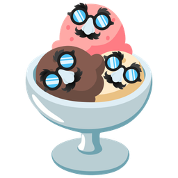 disguised face and ice cream