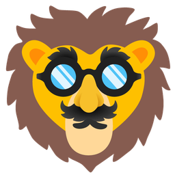 disguised face and lion