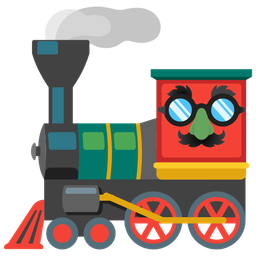 disguised face and locomotive