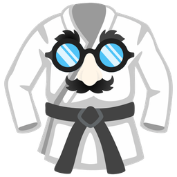 Disguised face and Martial arts uniform