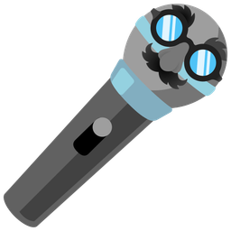 disguised face and microphone