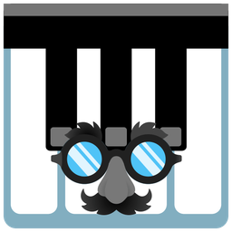 disguised face and musical keyboard