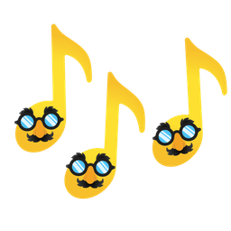 disguised face and musical notes