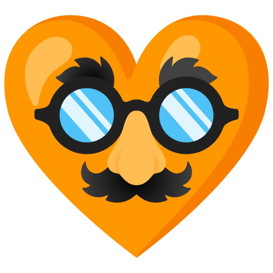 Disguised face and Orange heart