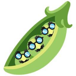 disguised face and pea pod