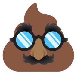 disguised face and pile of poo