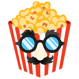 disguised face and popcorn