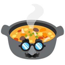 disguised face and pot of food