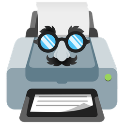 disguised face and printer