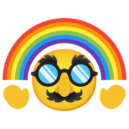 disguised face and rainbow