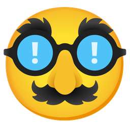 disguised face and red exclamation mark