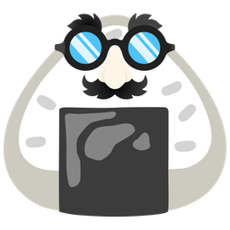 disguised face and rice ball