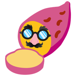 disguised face and roasted sweet potato