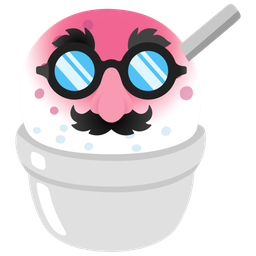 disguised face and shaved ice