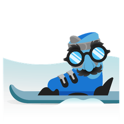 Disguised face and Skis