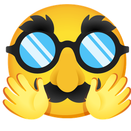 Disguised face and Smiling face with open hands