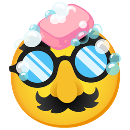 disguised face and soap