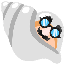 disguised face and spiral shell