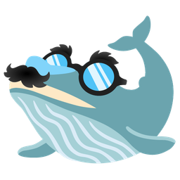 disguised face and spouting whale