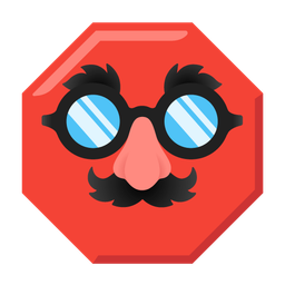 disguised face and stop sign