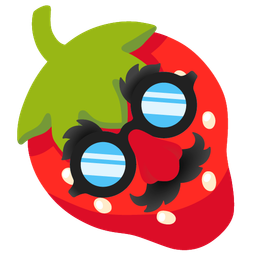 disguised face and strawberry
