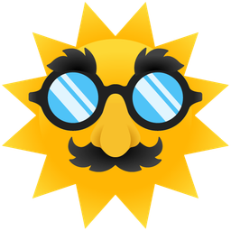 disguised face and sun with face