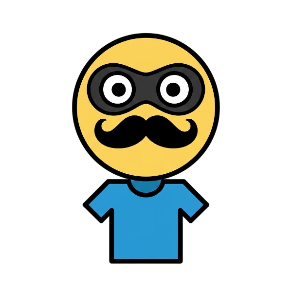 Disguised face and T-shirt