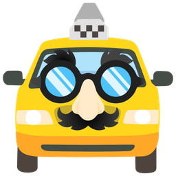 disguised face and taxi