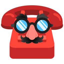 disguised face and telephone