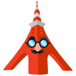 disguised face and Tokyo tower