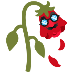 disguised face and wilted flower