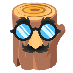 disguised face and wood