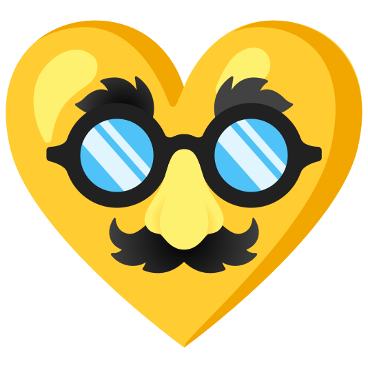 Disguised face and Yellow heart