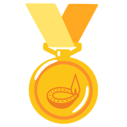 diya lamp and 1st place medal