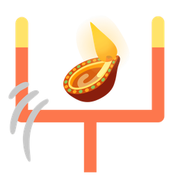 diya lamp and american football