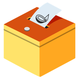 diya lamp and ballot box with ballot