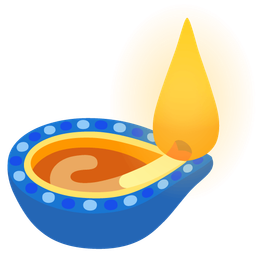 diya lamp and blue heart