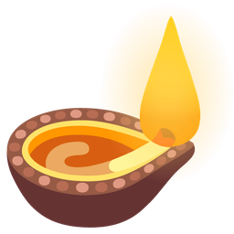 diya lamp and brown heart