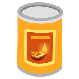 diya lamp and canned food