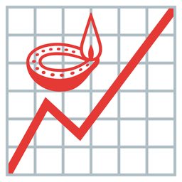 diya lamp and chart increasing