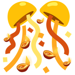 diya lamp and confetti ball